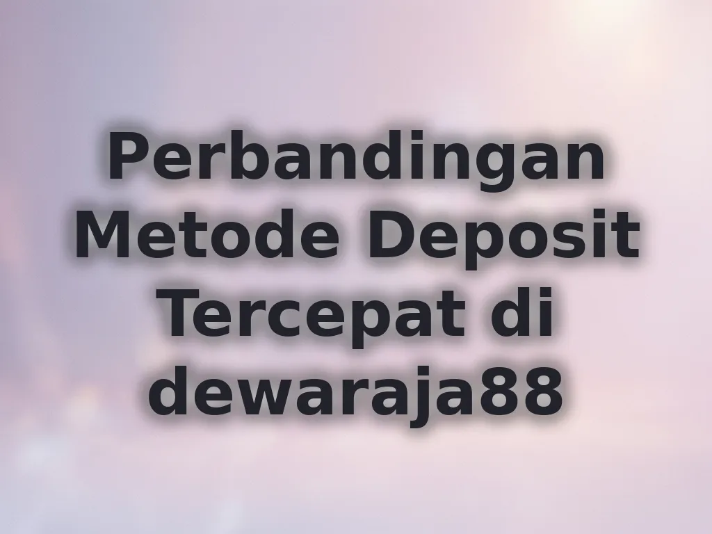 Perbandingan Metode Deposit Tercepat di dewaraja88